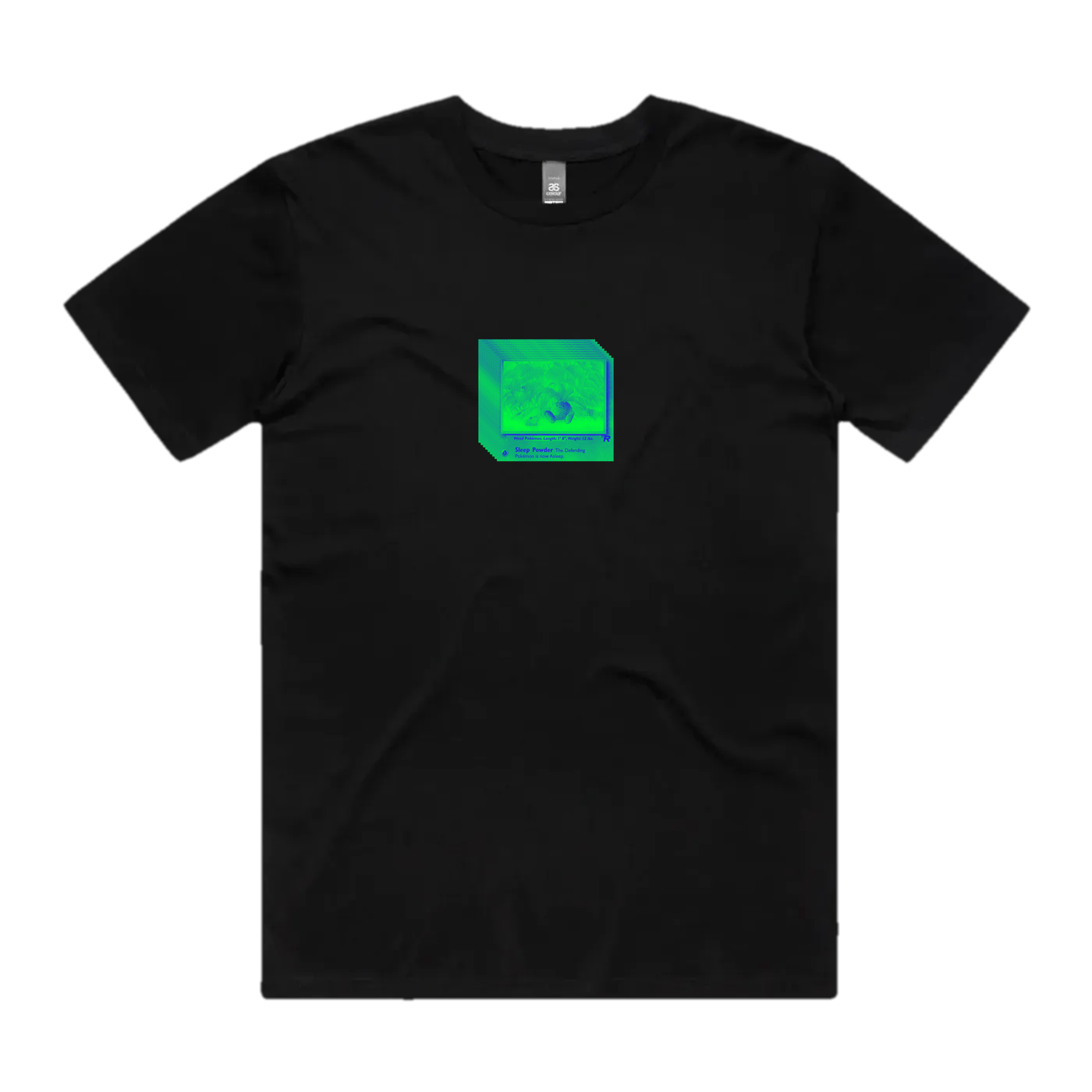 Neon Green and Sleep Powder graphic tee by Cheeky Luke, front print