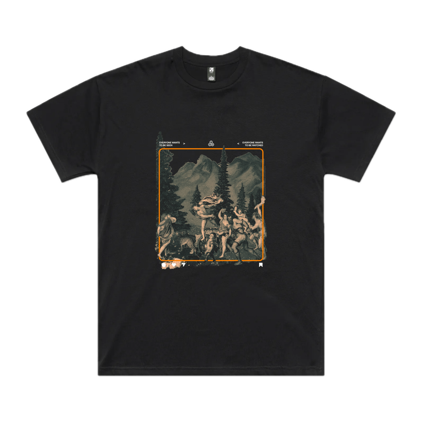 bacchanalia.exe oversized graphic tee by FauxCOMMS©, front print