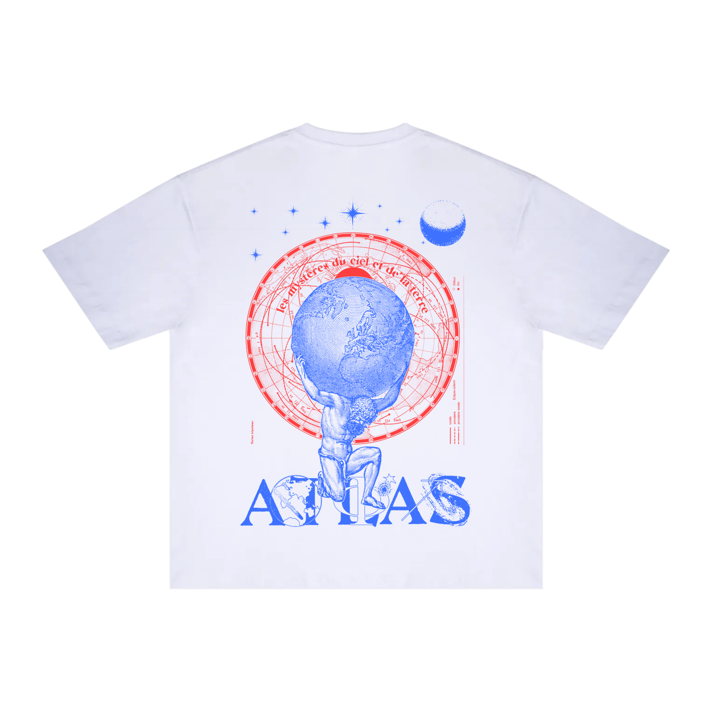 Atlas organic hemp tee by Florian Tripoteau, back print