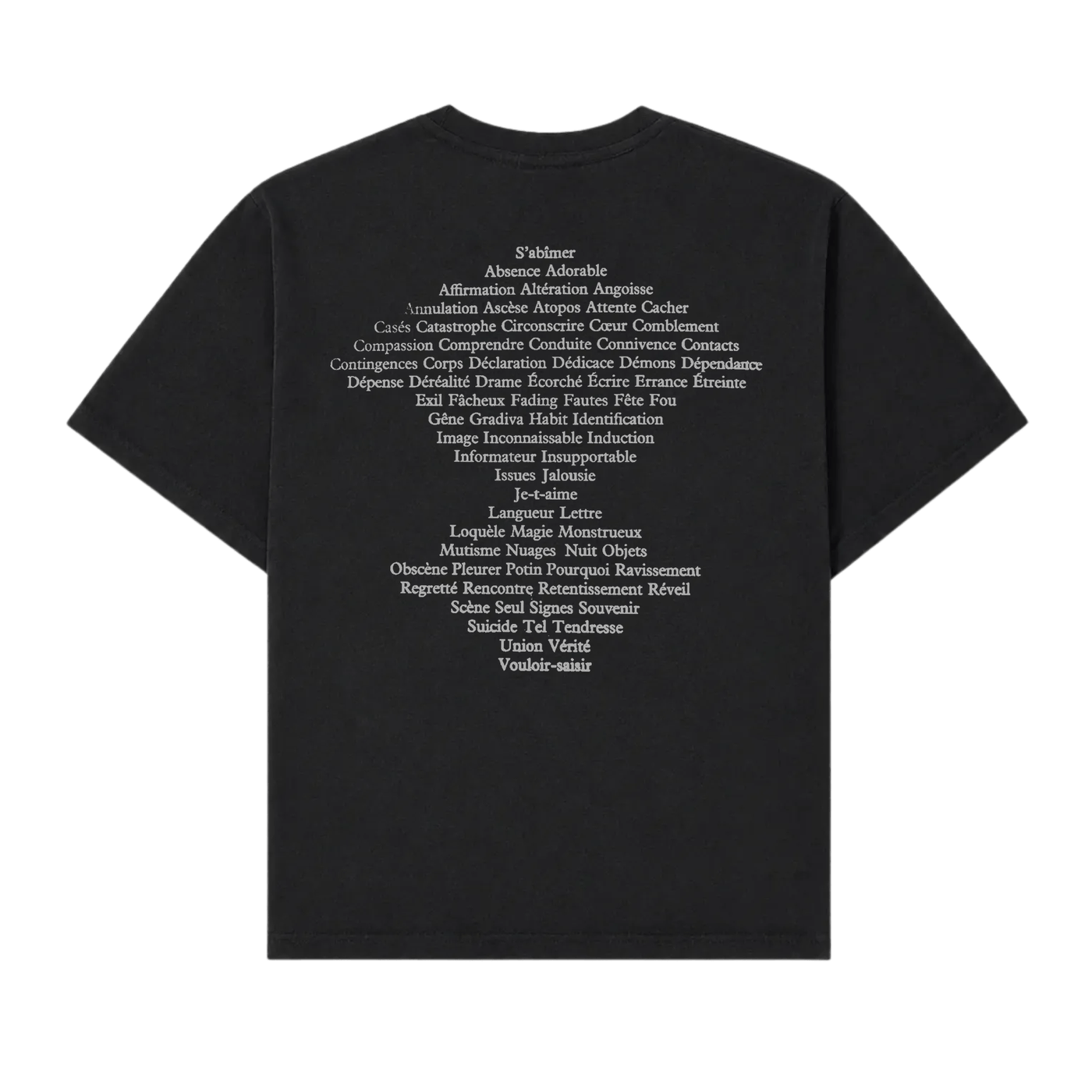 Roland Barthes, Fragments organic hemp tee by Florian Tripoteau, back print
