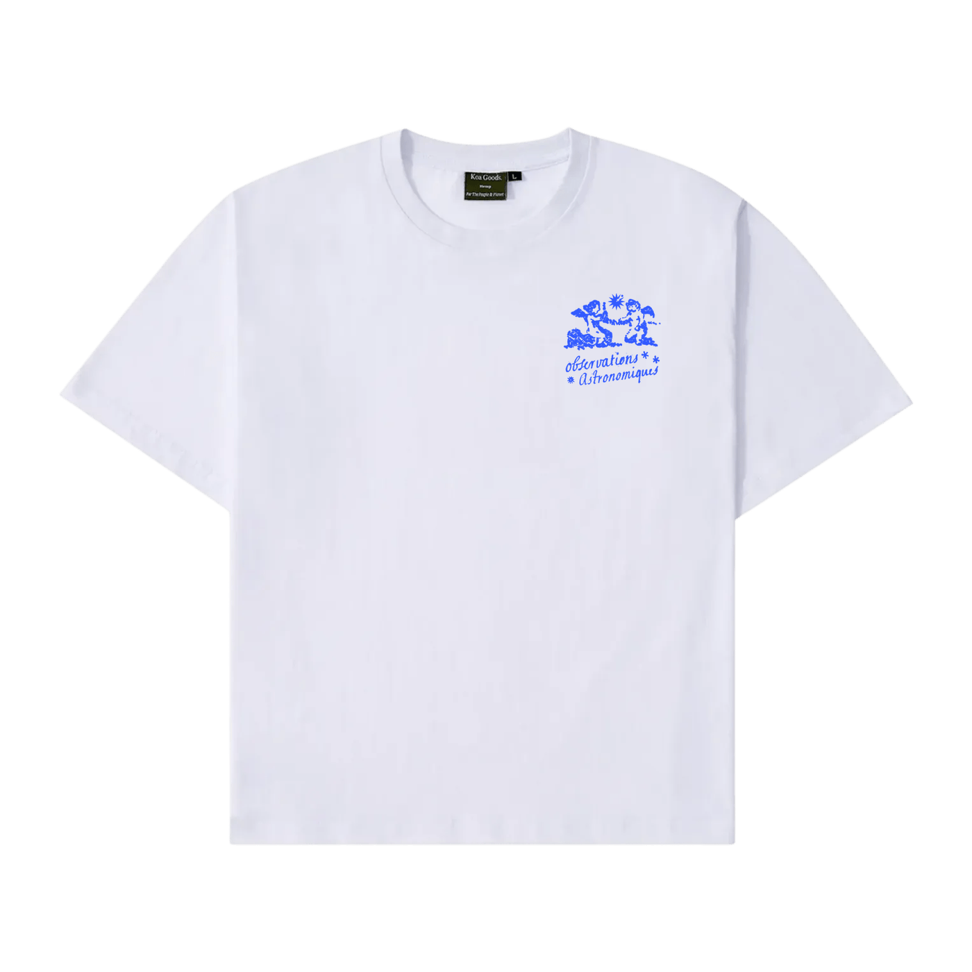 Star-stuff organic hemp tee by Florian Tripoteau, front print