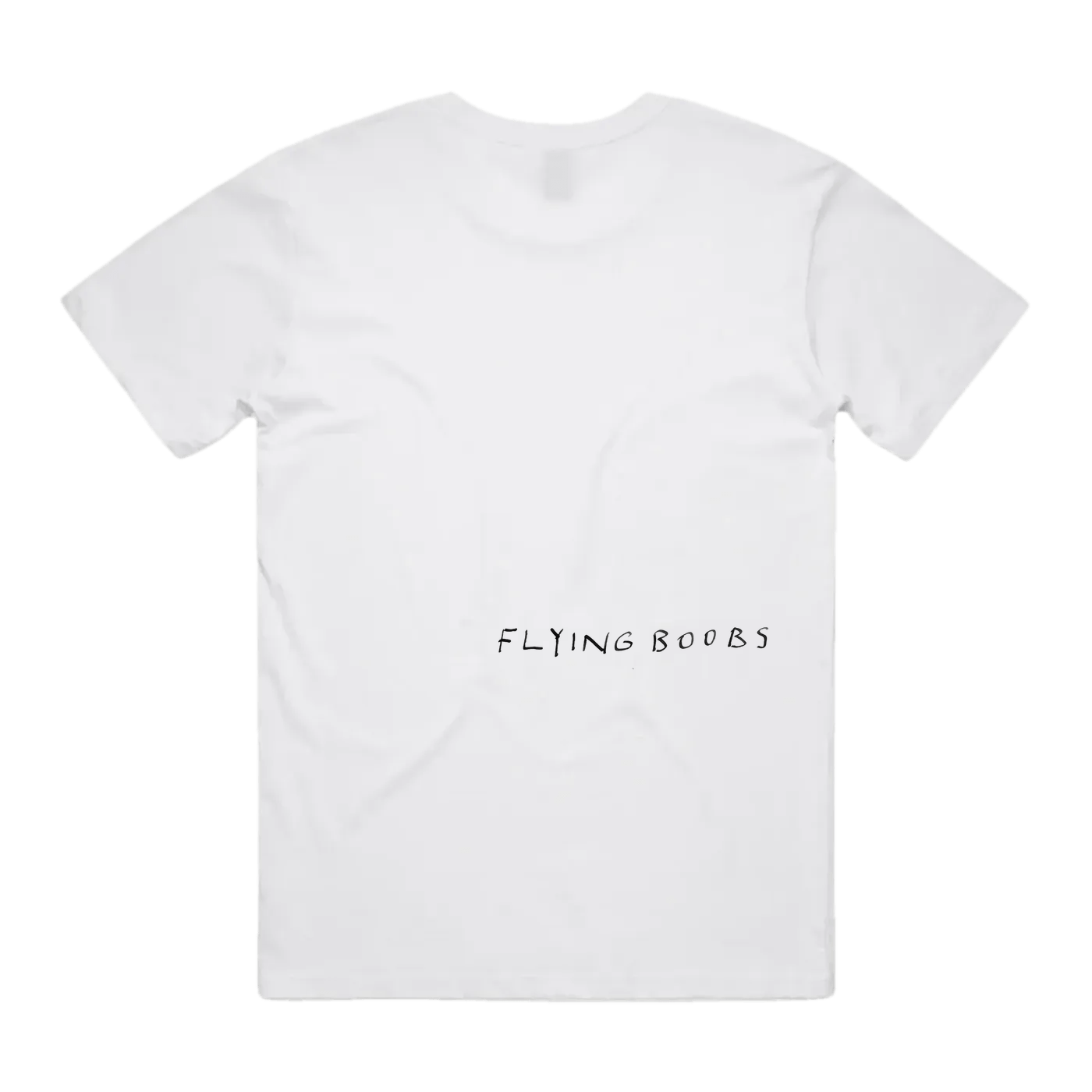 flying boobs 1 graphic tee by MARIANNA SEROCKA, back print
