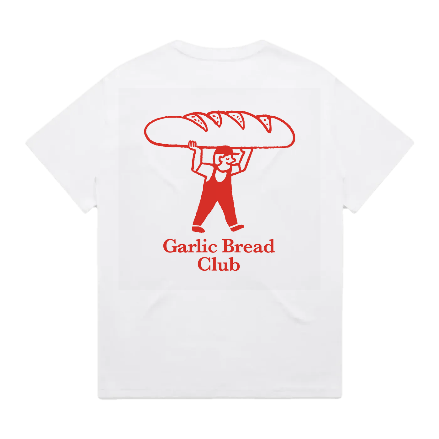 Garlic Bread Club heavyweight graphic tee by Michal Loba, back print
