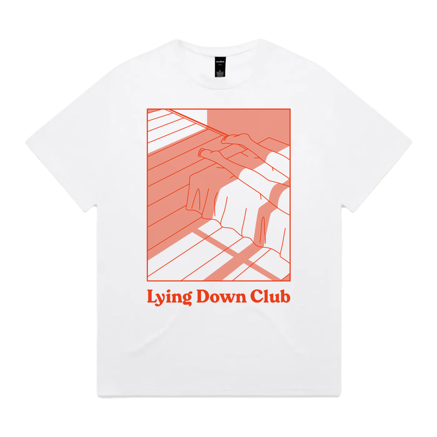 Lying Down Club heavyweight graphic tee by Michal Loba, front print
