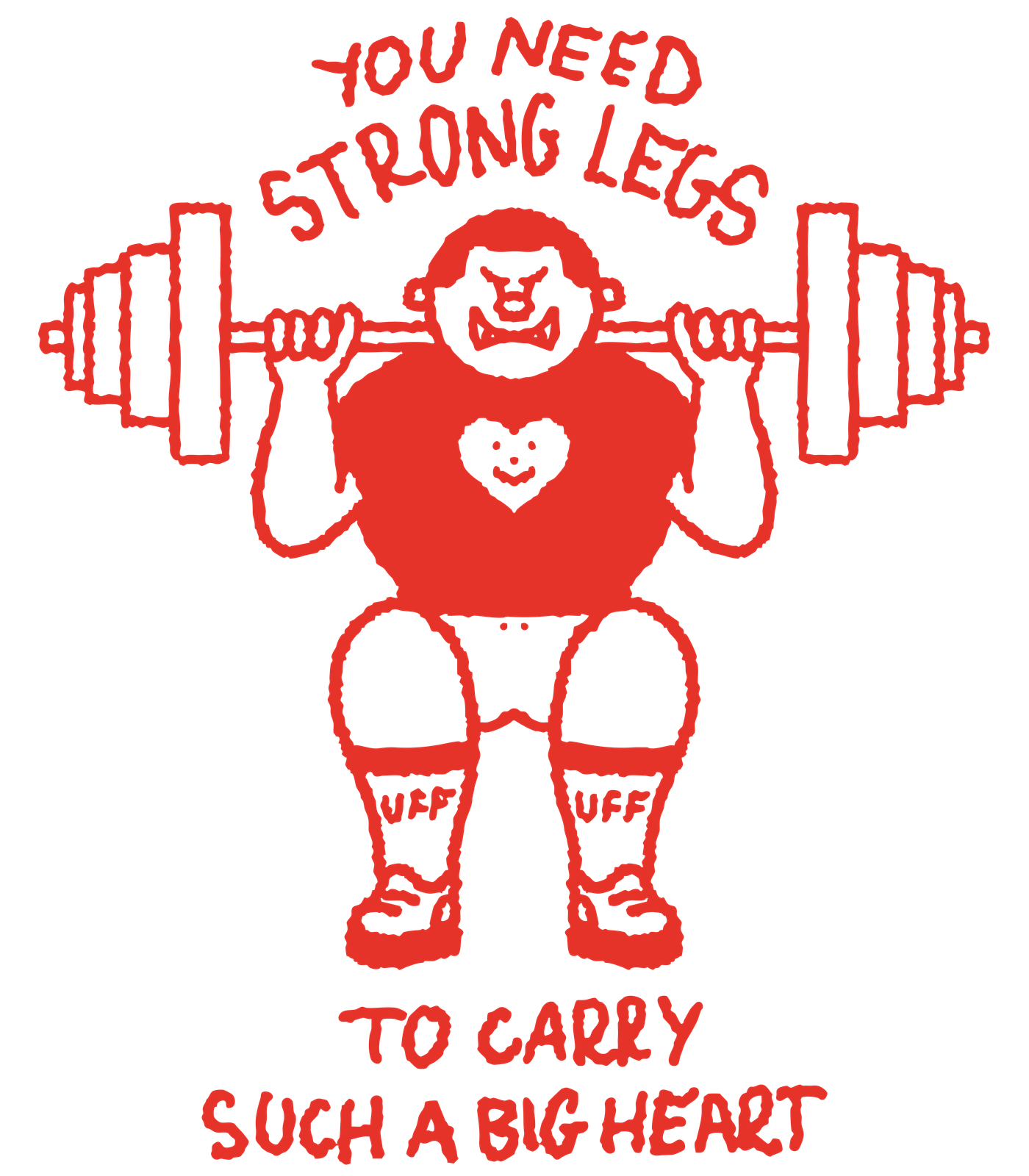 Strong Legs heavyweight graphic tee by Michal Loba, front print
