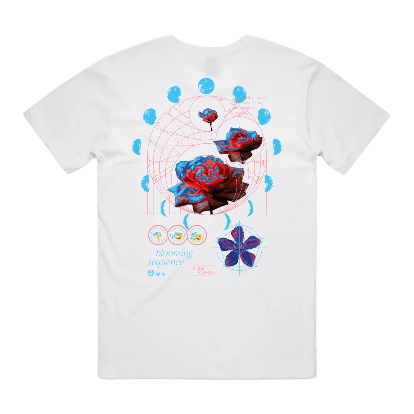 Blooming Sequence graphic tee by olioquore, back print