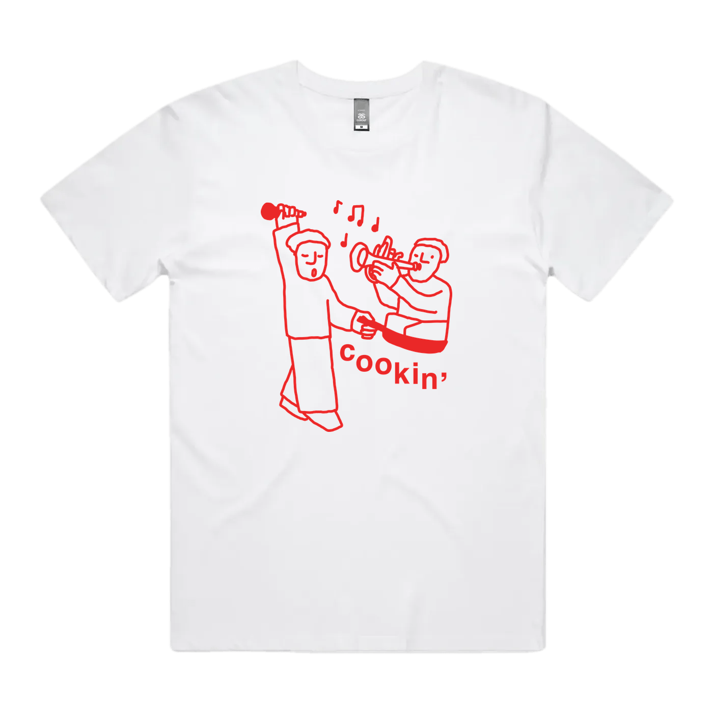 Cookin' graphic tee by The Jazz Estate, front print