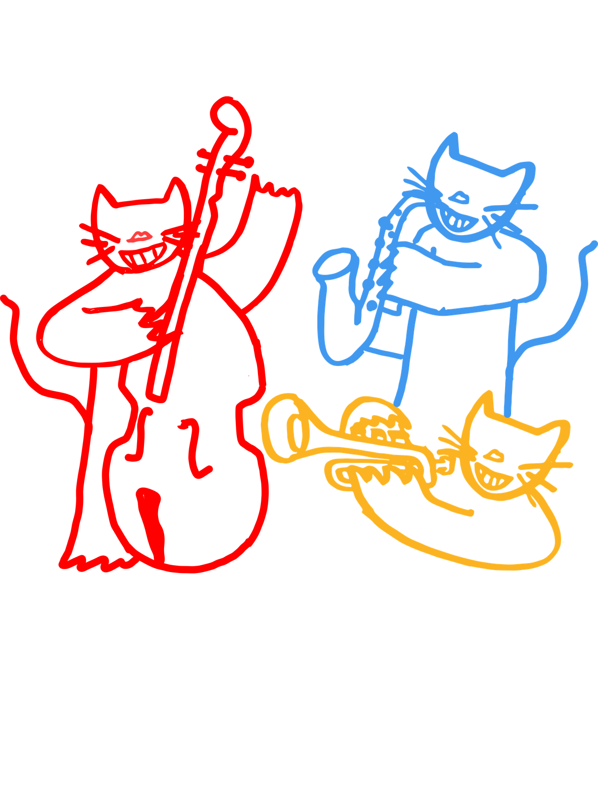 The Jazz Cats graphic tee by The Jazz Estate, front print