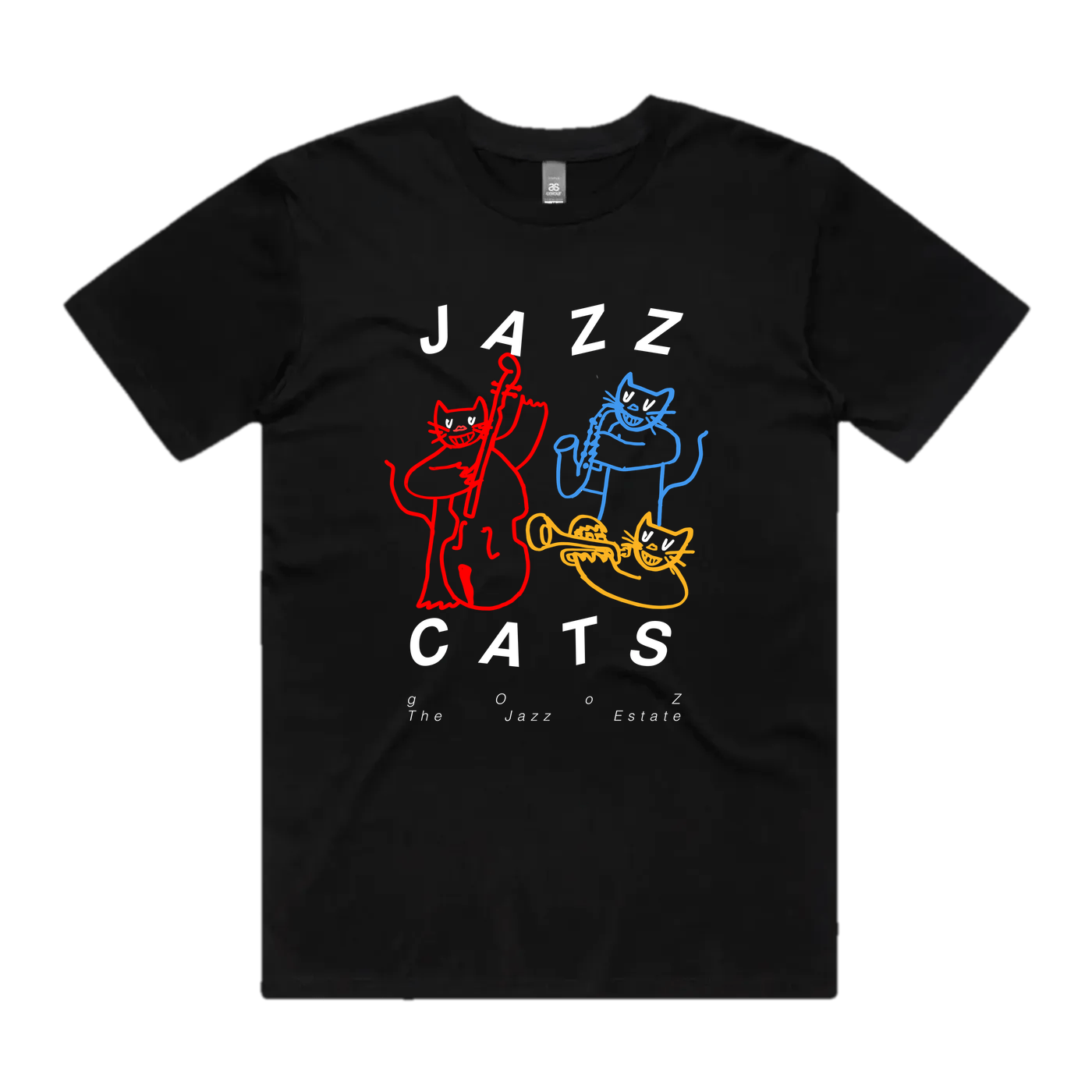 The Jazz Cats graphic tee by The Jazz Estate, front print