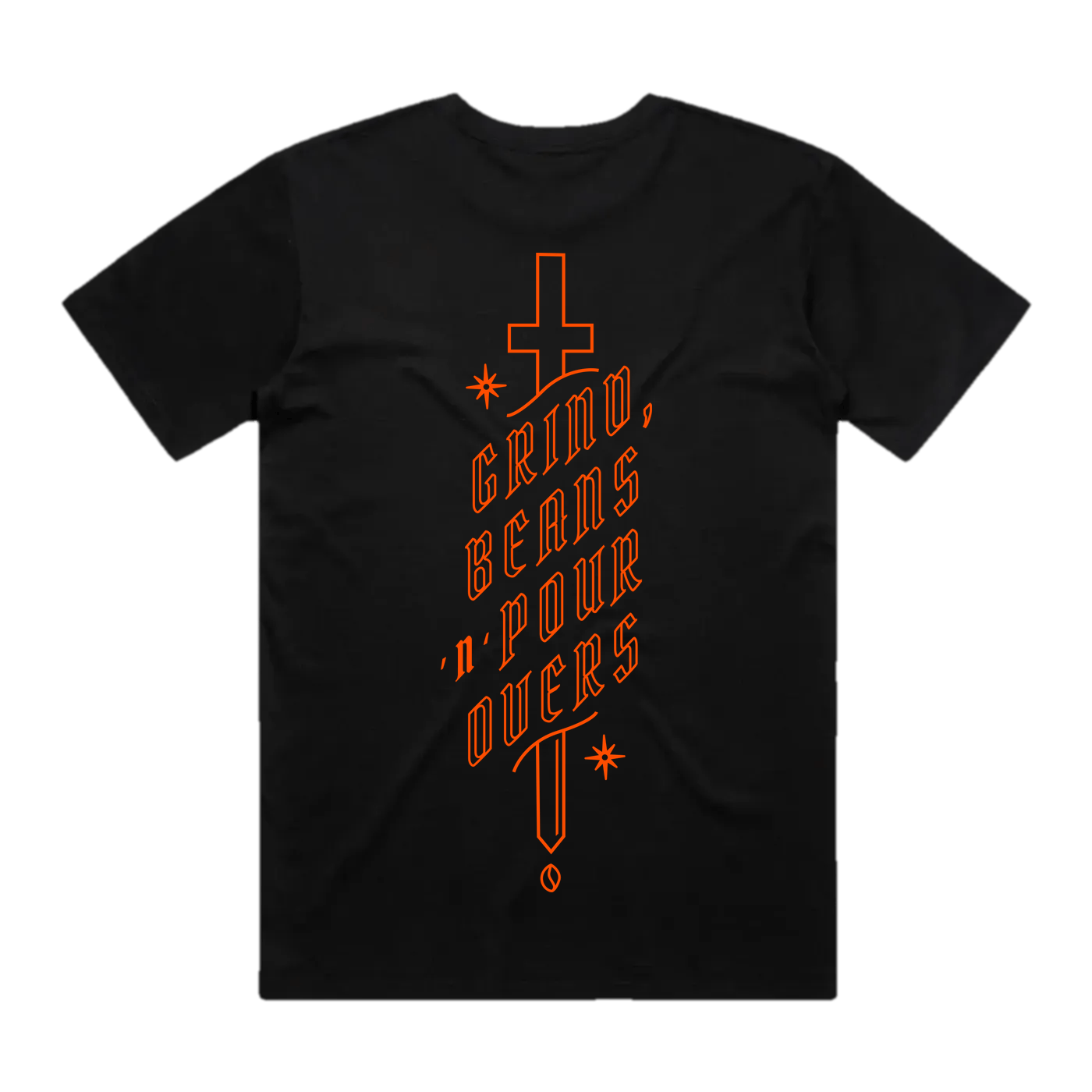 Grind, Beans n' Pour-Overs graphic tee by TYCA1, back print