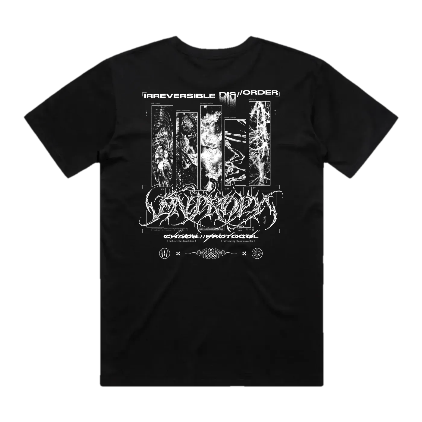 Entropy graphic tee by WRTCHD, back print